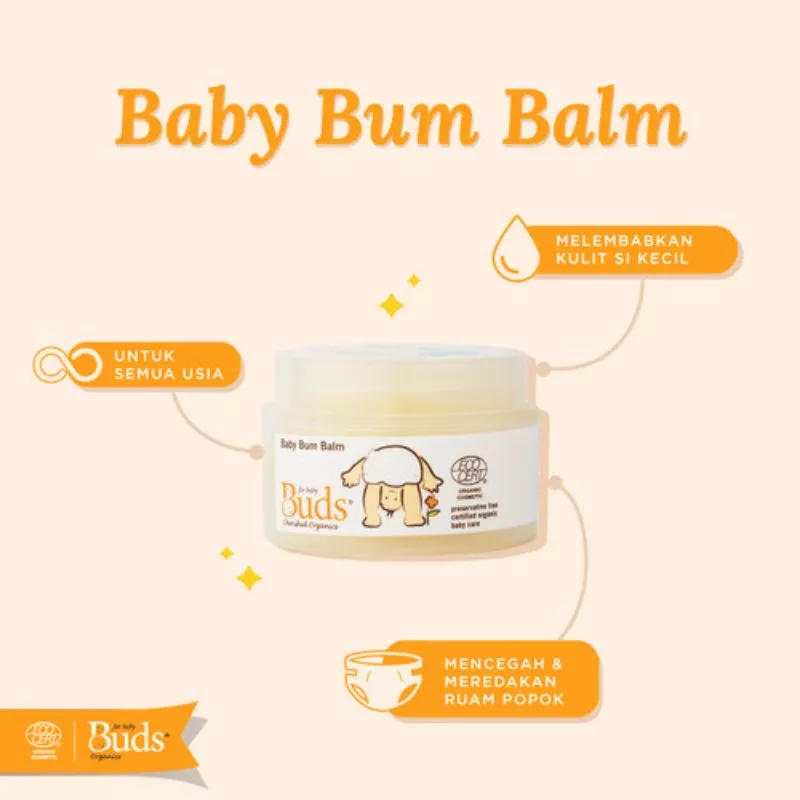 Buds Organics Baby Bum Balm - Lotion Ruam Popok Pantat Bayi & Anak